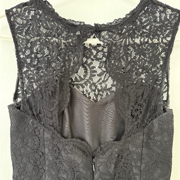 Dessy Collection Vivian Diamond Black Lace Bridesmaid/Evening Gown - Picture 4 of 5